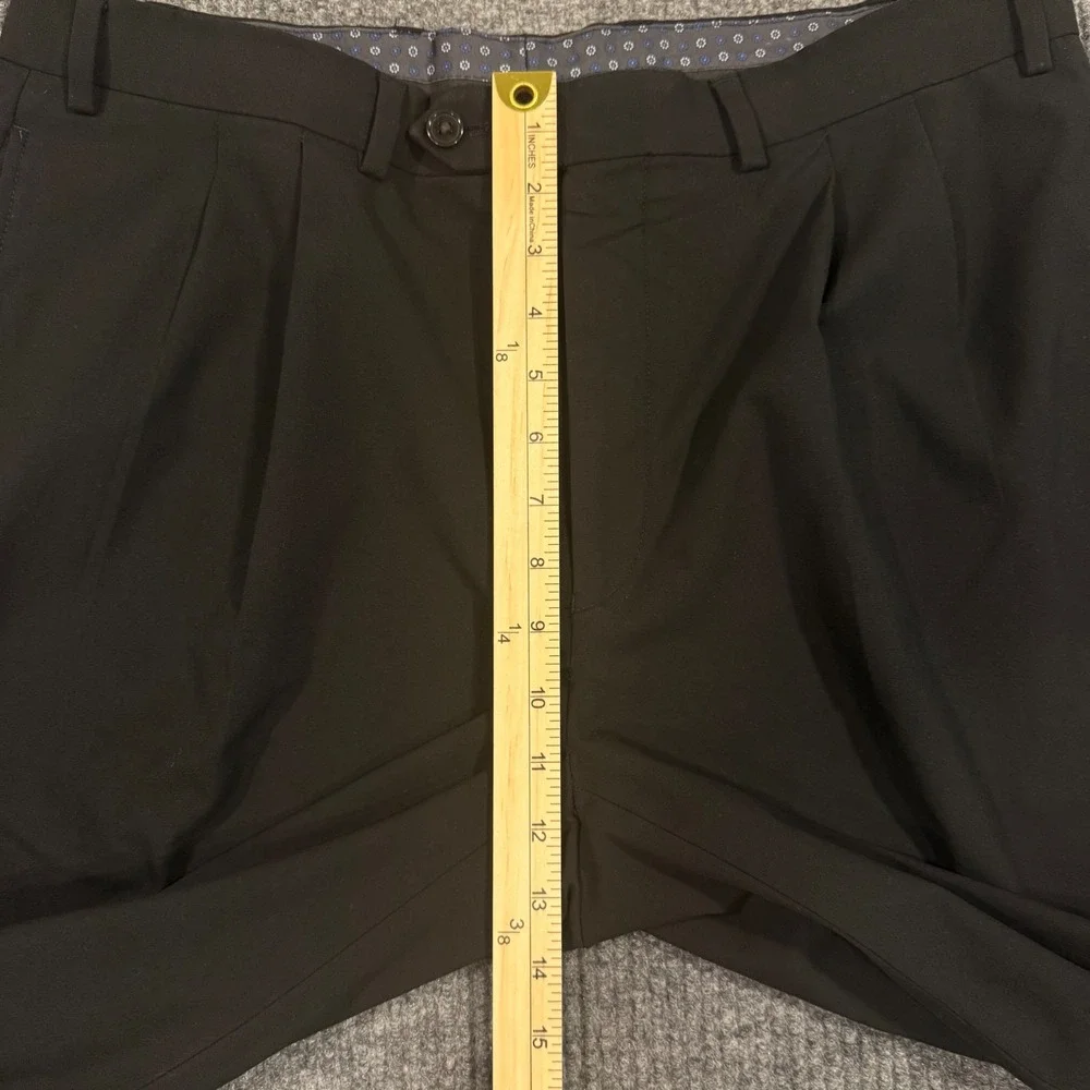 Lauren Ralph Lauren Mens 36x31 Black Pleated Cuffed Dress Pants Trousers